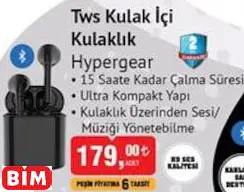 HYPERGEAR TWS KULAK İÇİ KULAKLIK HYPERGEAR TWS KULAK İÇİ KULAKLIK